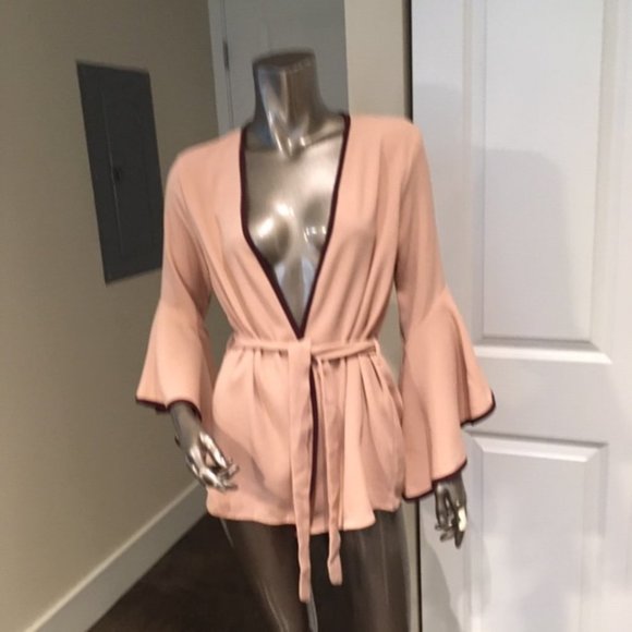 Favlux Dusty Rose Tie Front Top M - Picture 2 of 7